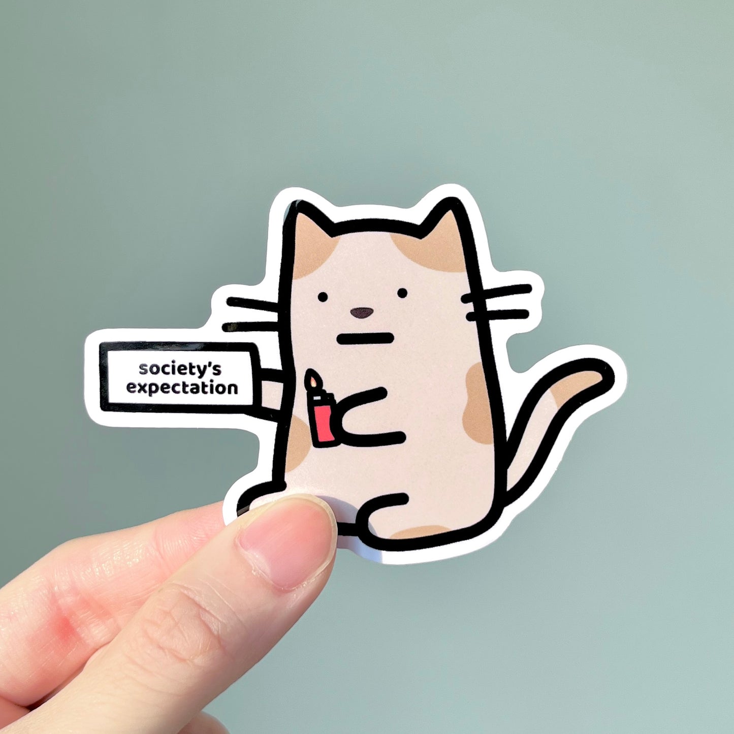 Dottyclub Expectation Cat Sticker