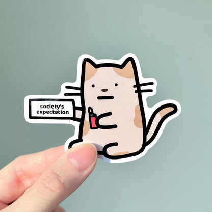 Dottyclub Expectation Cat Sticker
