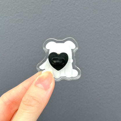 backing of waterproof dog acrylic pin