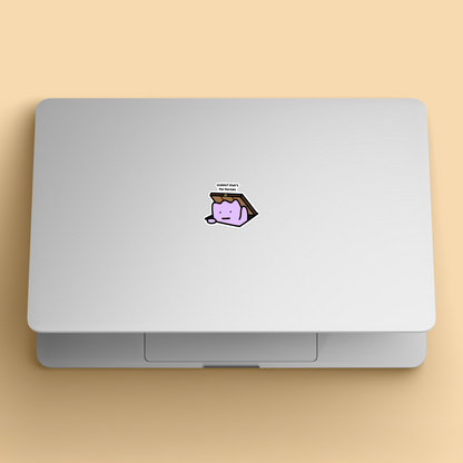 waterproof vinyl sticker with the text “Stable? That's for horses" on a laptop